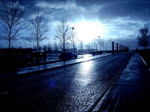 Sun_and_rain_street_by_Hellle