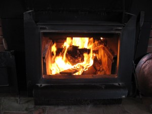 woodstove fire